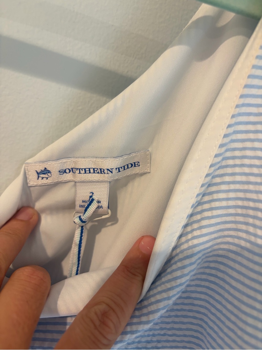 Southern Tide Light Blue One-Shoulder Ruffle Dress - Picture 3 of 6